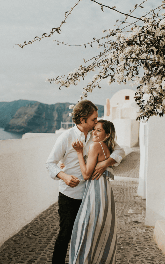A Romantic Rooftop Vow Renewal Ceremony in Santorini