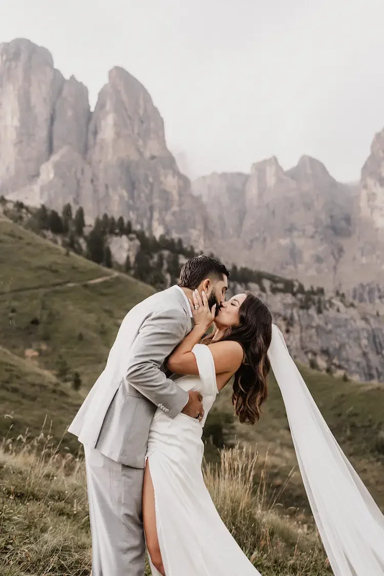 Elopement couple portrait in Dolomites, Italy