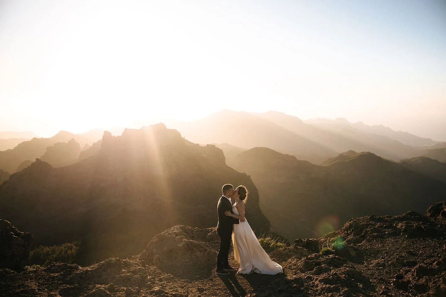 sunset elopement wedding