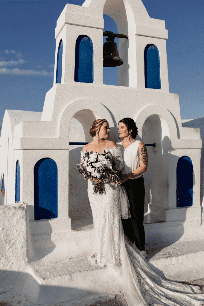 lgbt elopement in santorini, greece by somewhere crazy