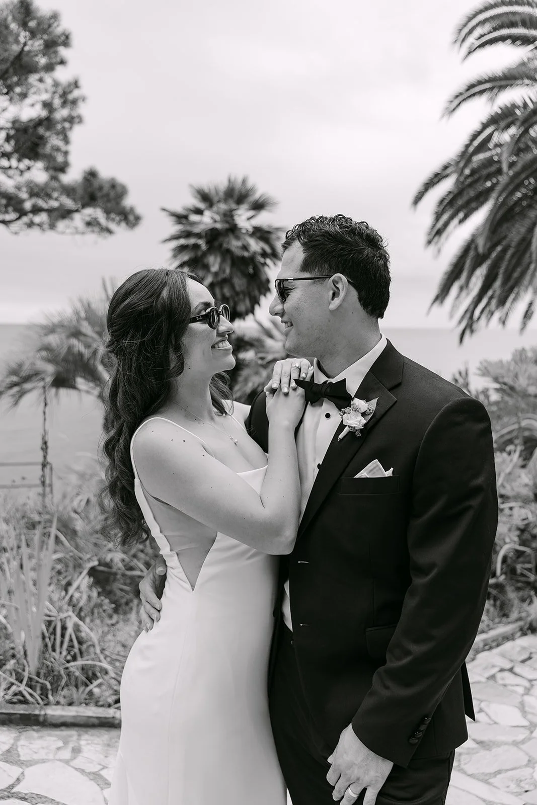 elopement portrait of bride and groom in Costa Brava Spain