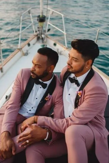 Same-sex elopement on a sailboat in Barcelona